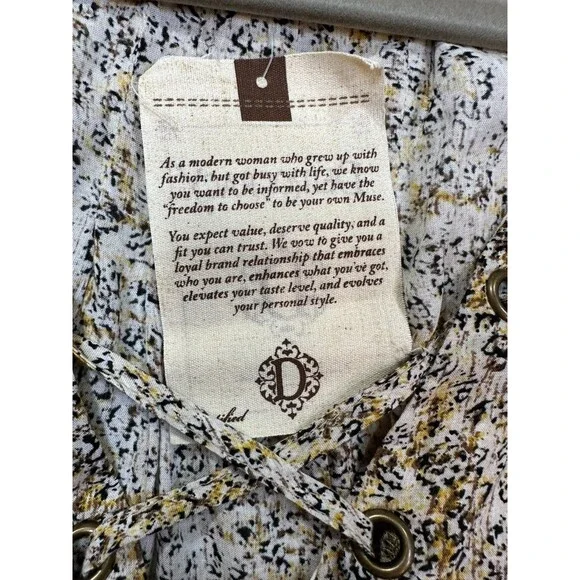 Democracy Women’s Sleeveless Lace-Up Blouse Multicolor Floral Print Size L - Picture 6 of 8